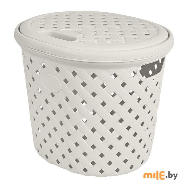 Корзина для белья Plast Team Rattan 14 л молочный туман