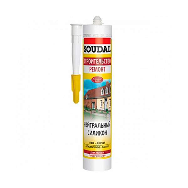 Силикон нейтральный Soudal Строительство Ремонт (бесцветный) 280 мл