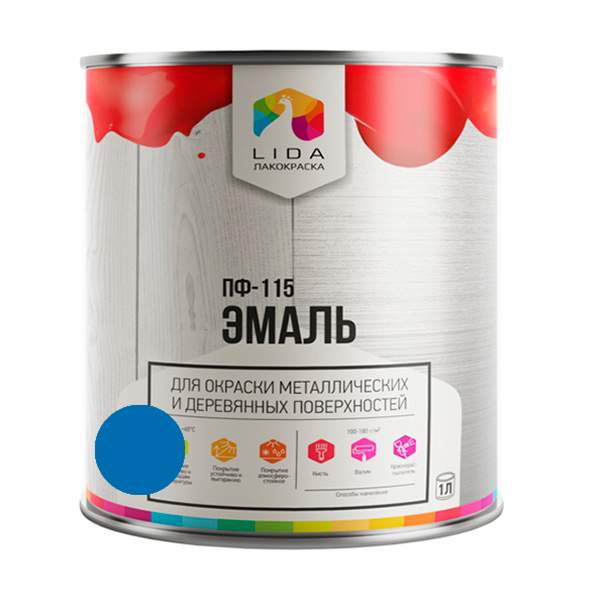 Эмаль Lida ПФ-115 глянцевая 2 кг (синий)