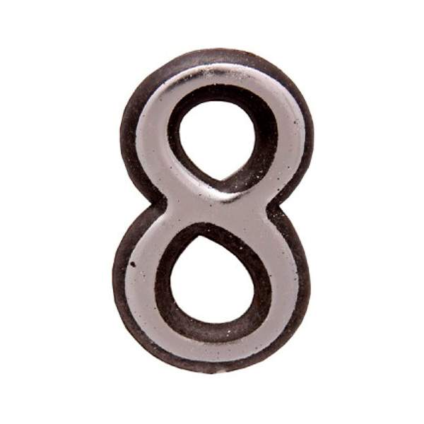 Цифра Аллюр большая №8 хром пластик