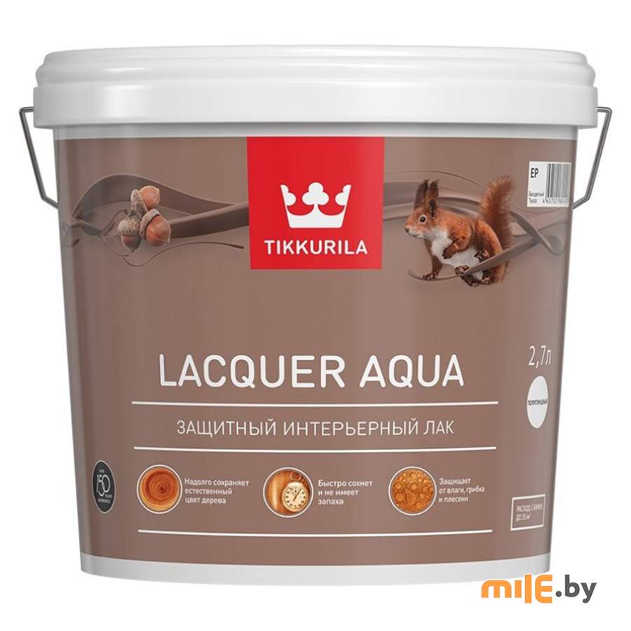 Лак Tikkurila Lacquer Aqua матовый 2,7 л (прозрачный)