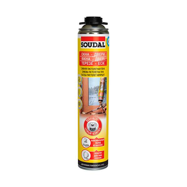 Пена монтажная пистолетная Soudal Окна Двери зимняя 750 мл