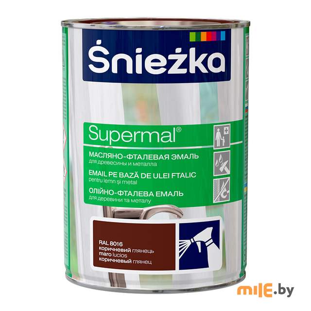 Эмаль Sniezka Supermal глянцевая 0,8 л (коричневый)