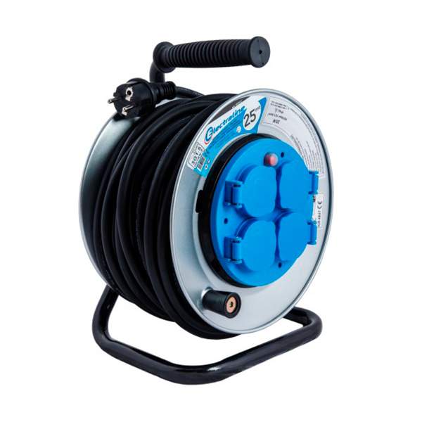 Удлинитель Electraline на катушке 4Р кабель ПВС 3x1,5 25м с защитой 49042