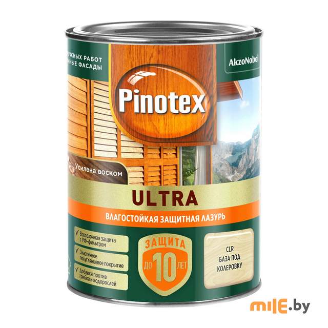 Влагостойкая лазурь Pinotex Ultra CLR база под колеровку (5803754) 0,9 л