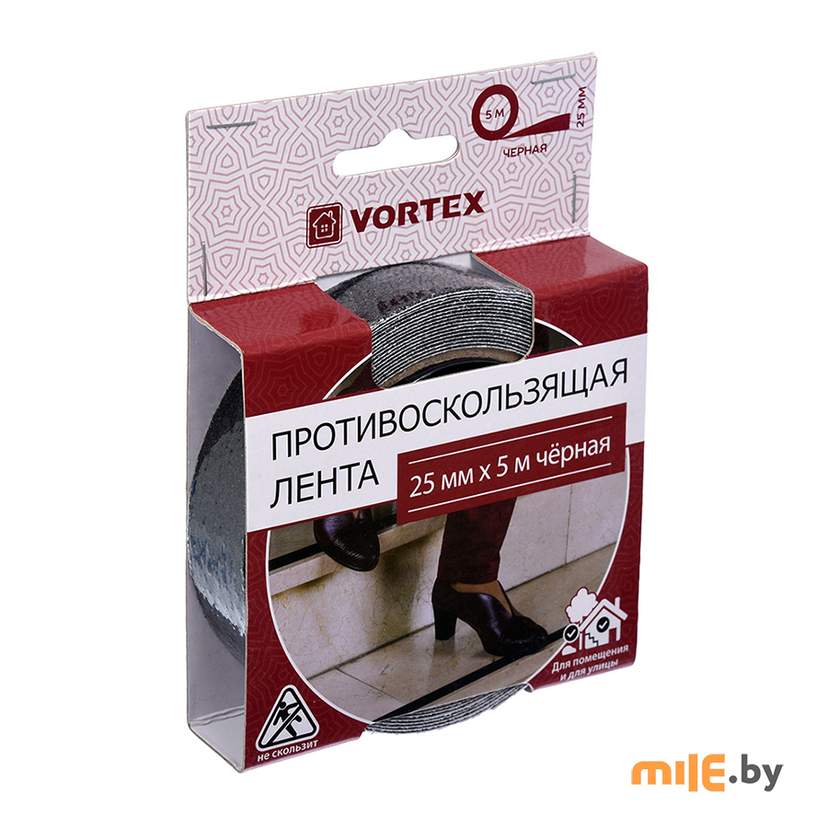 Противоскользящая лента Vortex 25 мм x 5 м чёрная