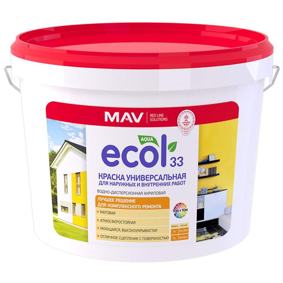Краска Ecol ВД-АК 1033 белая 11 л