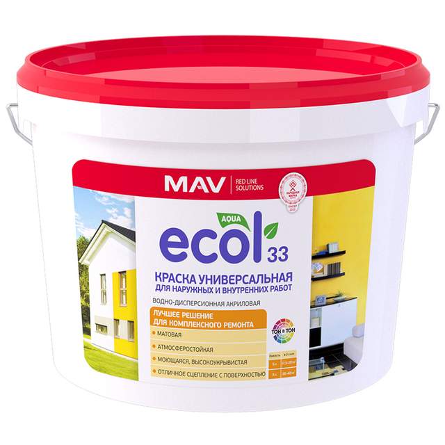 Краска Ecol ВД-АК 1033 белая 11 л