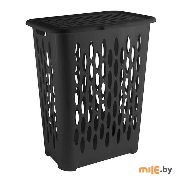 Корзина для белья с откидной крышкой Keeplex Black 37 л