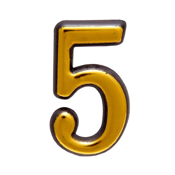 Цифра Аллюр №5 золото пластик