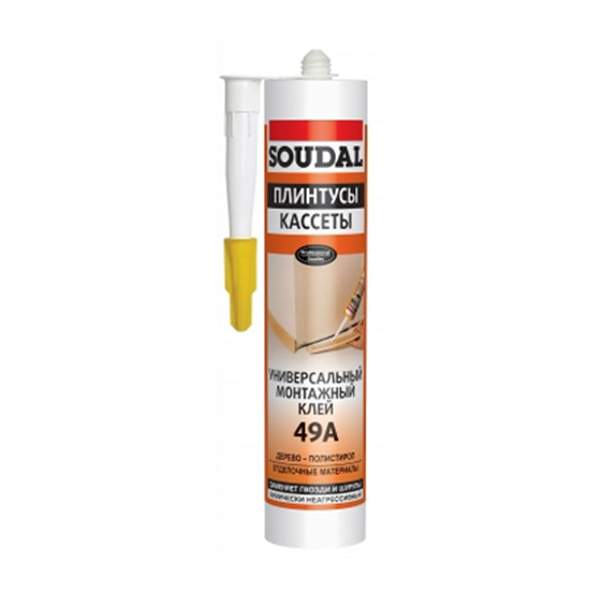 Клей монтажный универсальный Soudal 49А Панели Плинтусы бежевый 280 мл