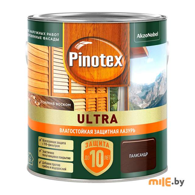 Влагостойкая лазурь Pinotex Ultra (5803599) палисандр 2,5 л