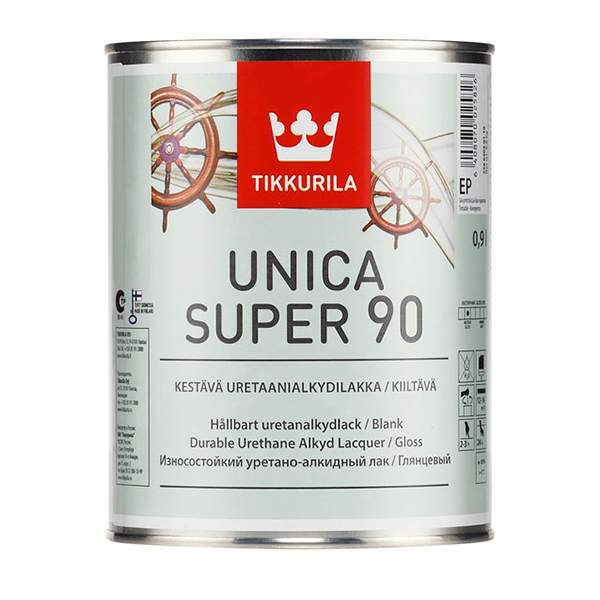 Лак Tikkurila Unica Super 90 глянцевый 0,9 л (прозрачный)