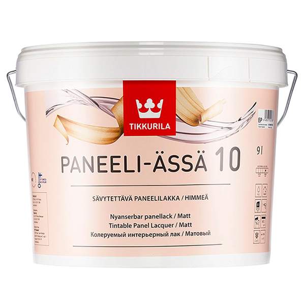 Лак Tikkurila Paneeli-Assa 10 матовый 9 л (прозрачный)
