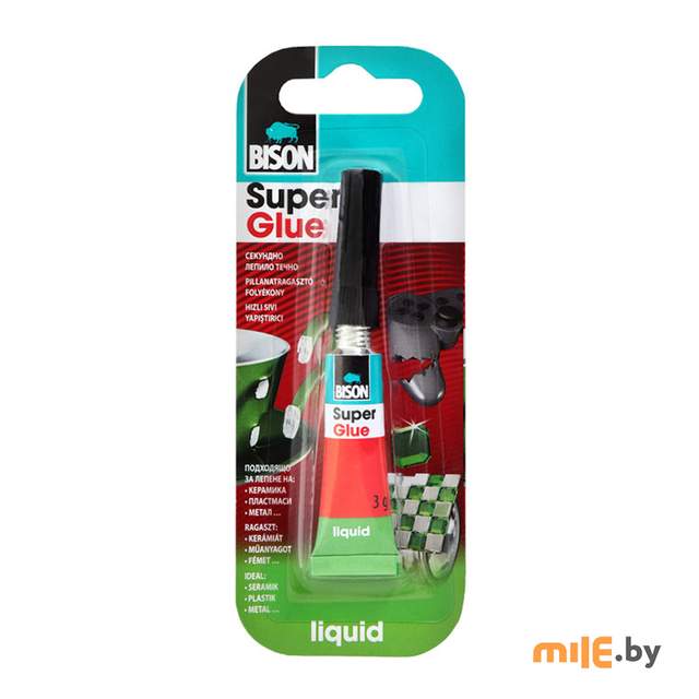 Суперклей жидкий Bison Super Glue Liquid 12CRD 3 г