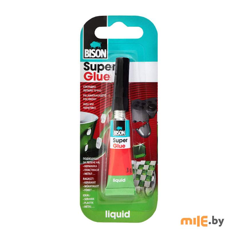 Суперклей жидкий Bison Super Glue Liquid 12CRD 3 г