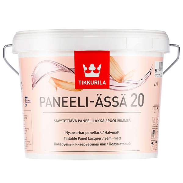 Лак Tikkurila Paneeli-Assa 20 полуглянцевый 2,7 л (прозрачный)