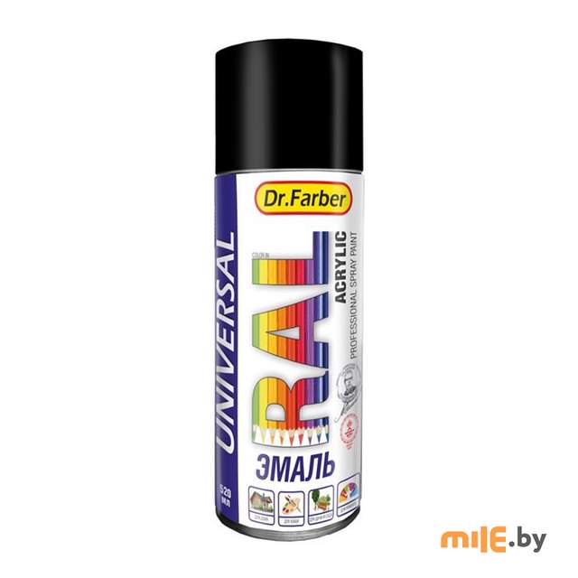 Эмаль-аэрозоль Dr.Farber 07227-270 RAL 9005 (черный янтарь) 520 мл
