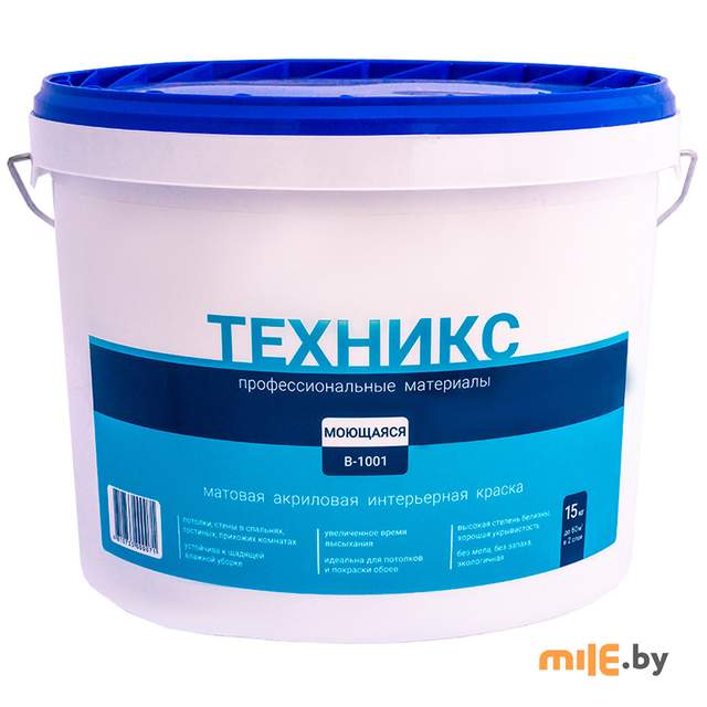 Краска Техникс Моющаяся В-1001 P (белая) 15 кг