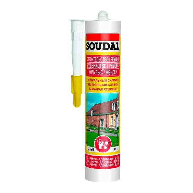 Силикон нейтральный Soudal Строительство Ремонт (белый) 280 мл