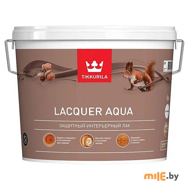 Лак Tikkurila Lacquer Aqua матовый 9 л (прозрачный)