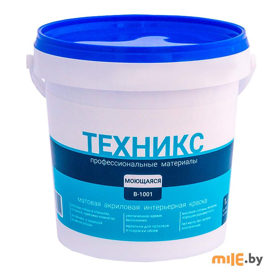 Краска Техникс Моющаяся В-1001 P (белая) 1 кг
