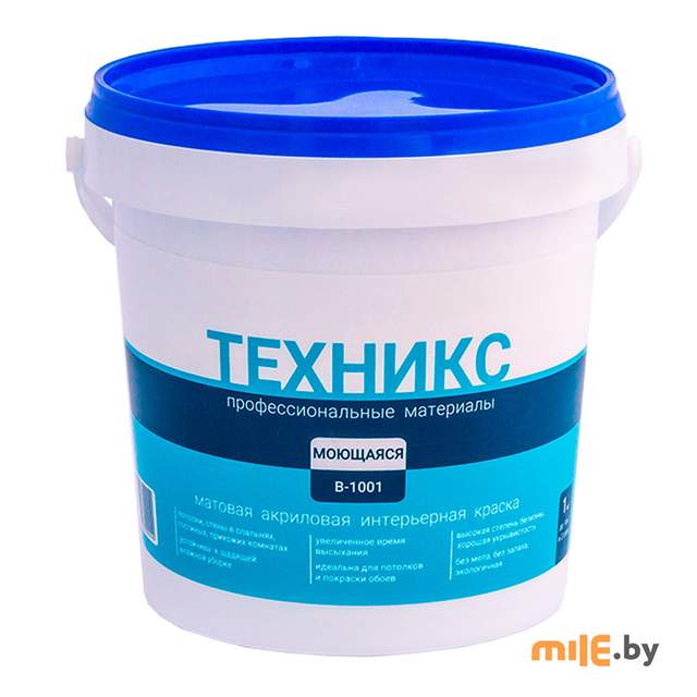 Краска Техникс Моющаяся В-1001 P (белая) 1 кг