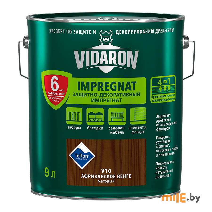 Импрегнат для дерева Vidaron V 10 матовый 9 л (африканское венге)