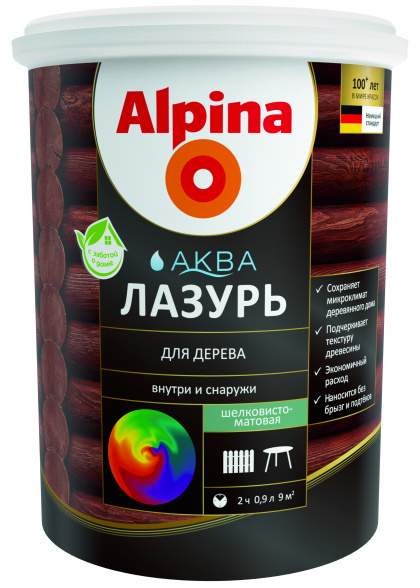 Лазурь для дерева Alpina АКВА 0,9 л / 0,90 кг