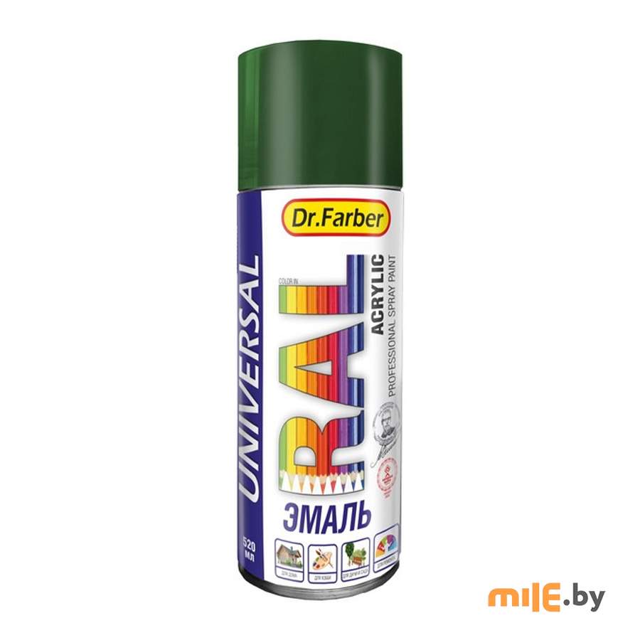 Эмаль-аэрозоль Dr.Farber 07226-270 RAL 6005 (зеленый мох) 520 мл