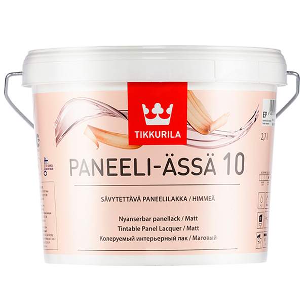 Лак Tikkurila Paneeli-Assa 10 матовый 2,7 л (прозрачный)