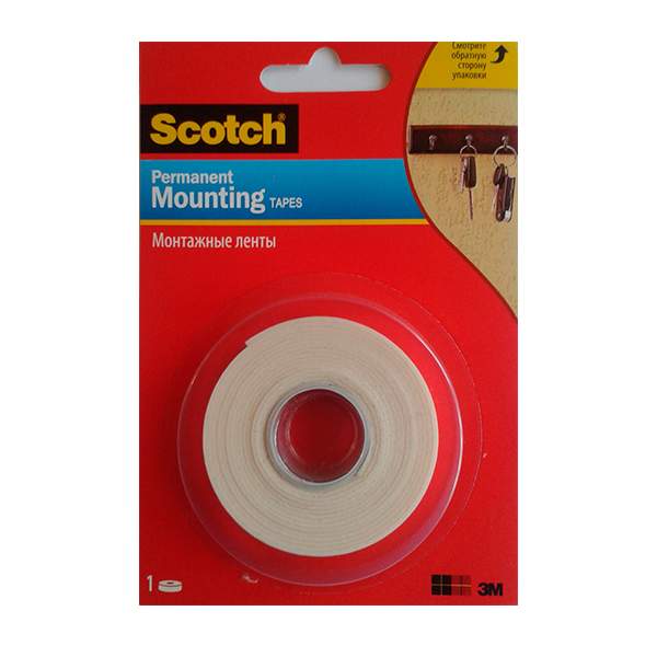 Лента 3M Scotch двусторонняя  9536-W (2 м х 19 мм)