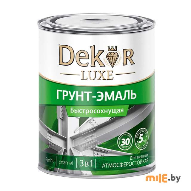 Грунт-эмаль Dekor Sprint 3 в 1 быстросохнущая белая 0,9 кг