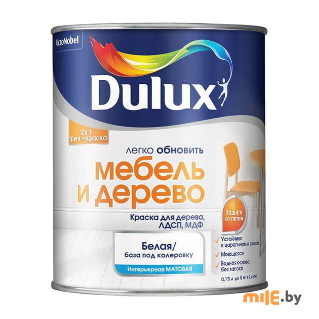 Краска Dulux мебель и дерево BW (5327291) 0,75 л