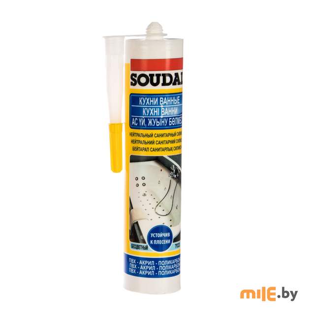 Силикон нейтральный санитарный Soudal Кухни-Ванные (белый) 280 мл