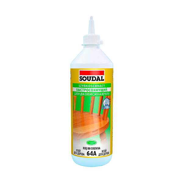 Клей для дерева быстросохнущий Soudal D2 64А белый 750 г