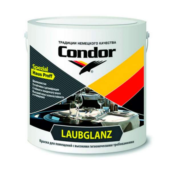 Краска ВД Лаубглянц белая 6кг Condor