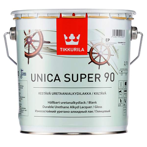 Лак Tikkurila Unica Super 90 глянцевый 2,7 л (прозрачный)