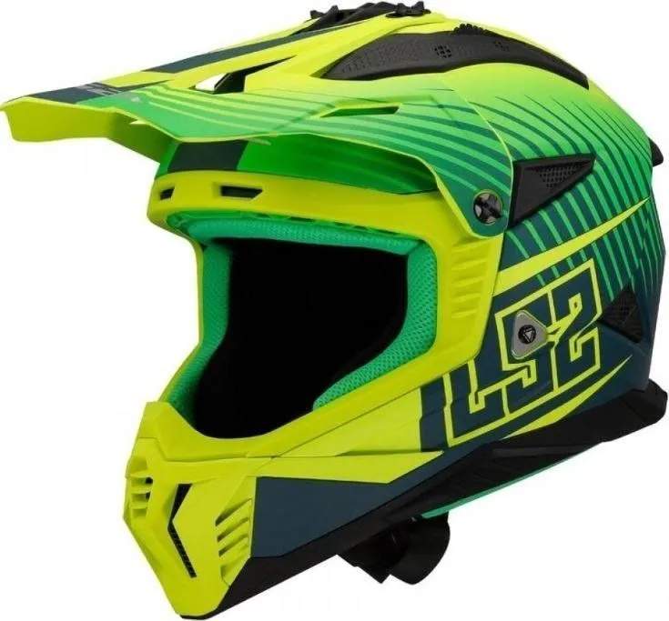Мотошлем LS2 MX708 Fast II Duck (L, Green H-V Yellow)