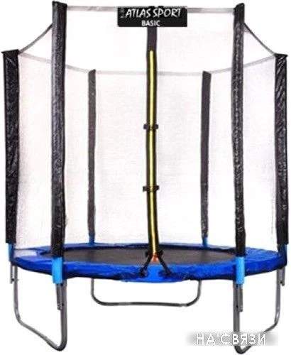 Батут Atlas Sport 183 см - 6ft (внешняя сетка, синий)