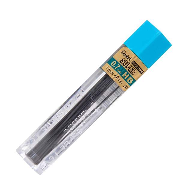 Грифели для автоматического карандаша "Hi-Polymer Super Lead", HB, 0.7 мм, 12 шт