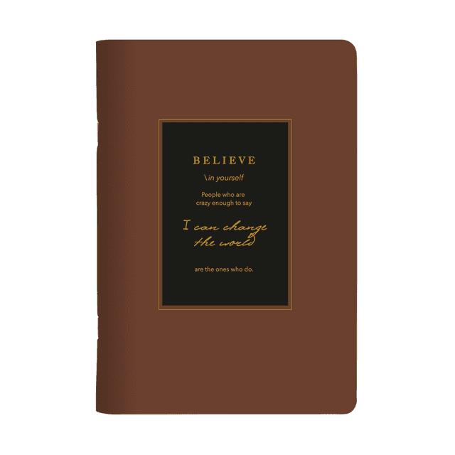 Тетрадь "Believe", A5, 40 листов, клетка, скоба сбоку, коричневый