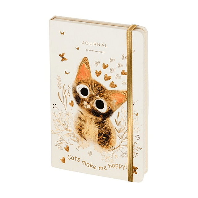 Книга записная "Love me. Милый котик", A5, 100 листов, линейка, бежевый