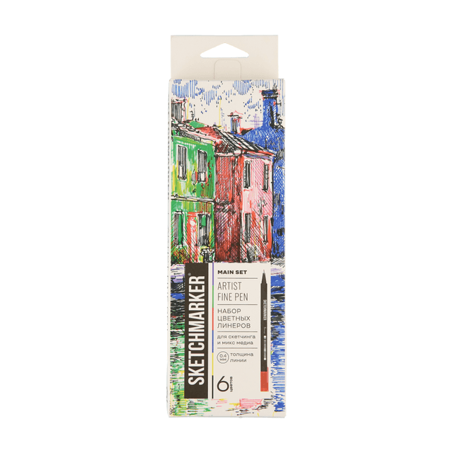 Ручка капиллярная "Sketchmarker Artist fine pen Main", 6 шт