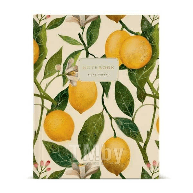 Тетрадь "Flora. Lemons", A5, 80 листов, клетка, желтый