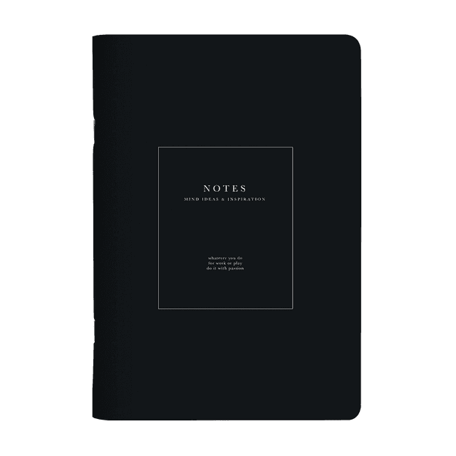 Тетрадь "Notes", A5, 48 листов, клетка, скоба сбоку, черный