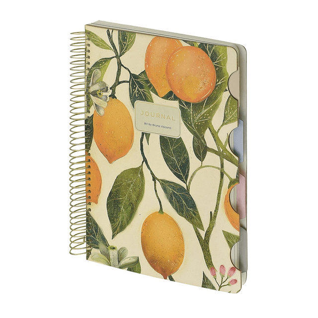 Книга записная "Flora. Paradise. Lemons" , В5, 120 листов, клетка, линейка, точка, белый, желтый