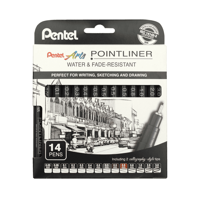 Набор ручек капиллярных "Pointliner", 14 шт, ассорти