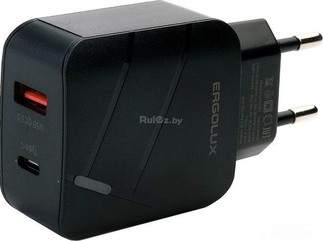 Сетевое зарядное Ergolux ELX-PA01QC-C02