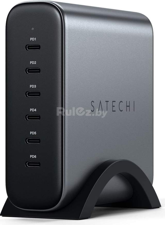Сетевое зарядное Satechi 200W USB-C 6-Port GaN Charger ST-C200GM-EU